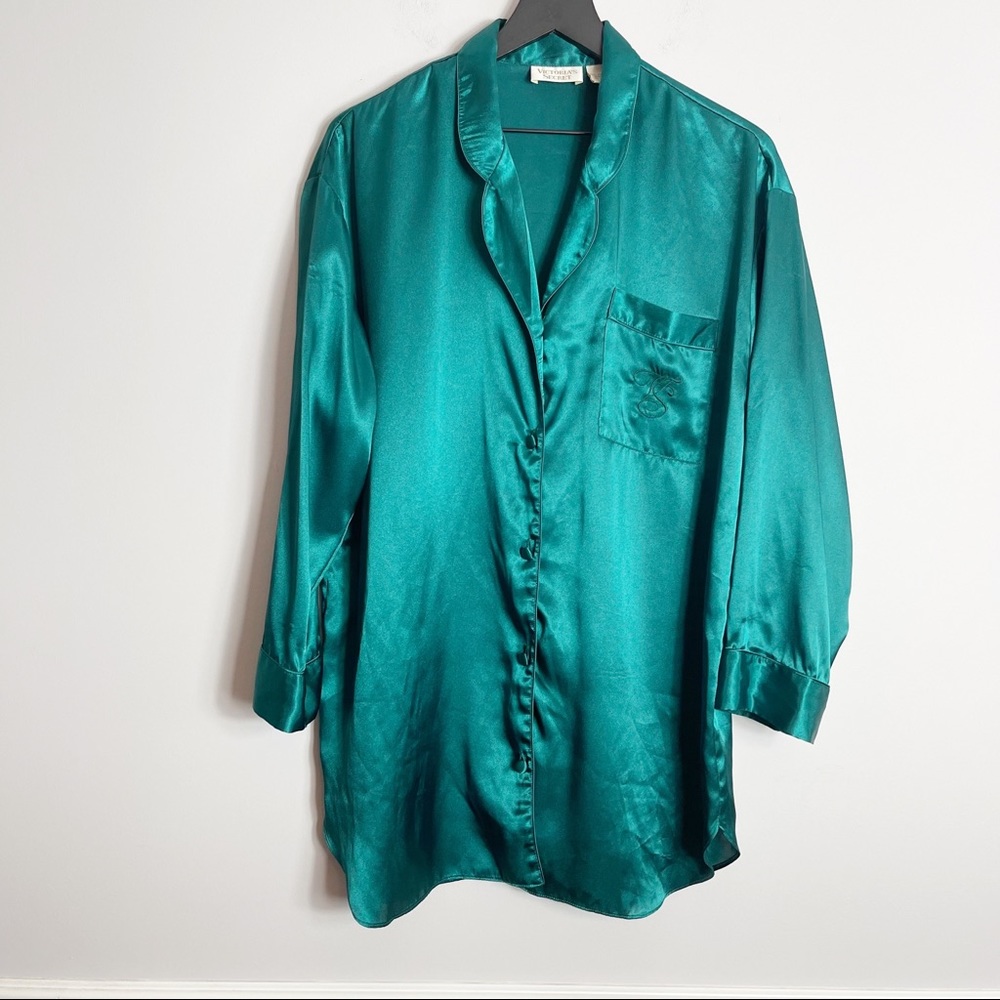 Vintage Victoria's Secret M Green Night Gown